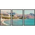 thumbnail image 1 of PixonSign Framed Canvas Print Wall Art Set Mountain Range Coastal Beach Shore Urban Architecture Photography Realism Scenic Landscape Decorative Colorful Multicolor for Bedroom - 16"x24"x3 Black, 1 of 5