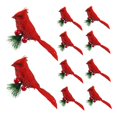 thumbnail image 4 of 10 pájaros artificiales rojos navideños con ilustraciones de clip, decoraciones de pájaros falsos para centros de mesa de jardín interior y balcón., 4 of 8