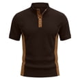 thumbnail image 5 of Corduroy Polo Shirts for Men Summer Casual Fashion Short Sleeve Stand Collar Patchwork Work Tshirts Golf Shirt, 5 of 5