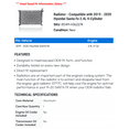 thumbnail image 2 of Radiator - Compatible with 2019 - 2020 Hyundai Santa Fe 2.4L 4-Cylinder, 2 of 2