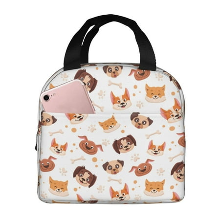 Insulated Lunch Bag for Women Men - Cute Dog cartoon colorful Leakproof Cooler Lunch Box for Women Men  Lunch Tote Bags for Work School Picnic Travel