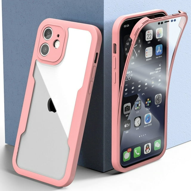 360 protección de cuerpo completo cubierta de teléfono transparente para iPhone14 13 12 11 Pro Max X XR XS 14Plus pantalla frontal cubierta suave a prueba de golpes Tan Jianjun unisex