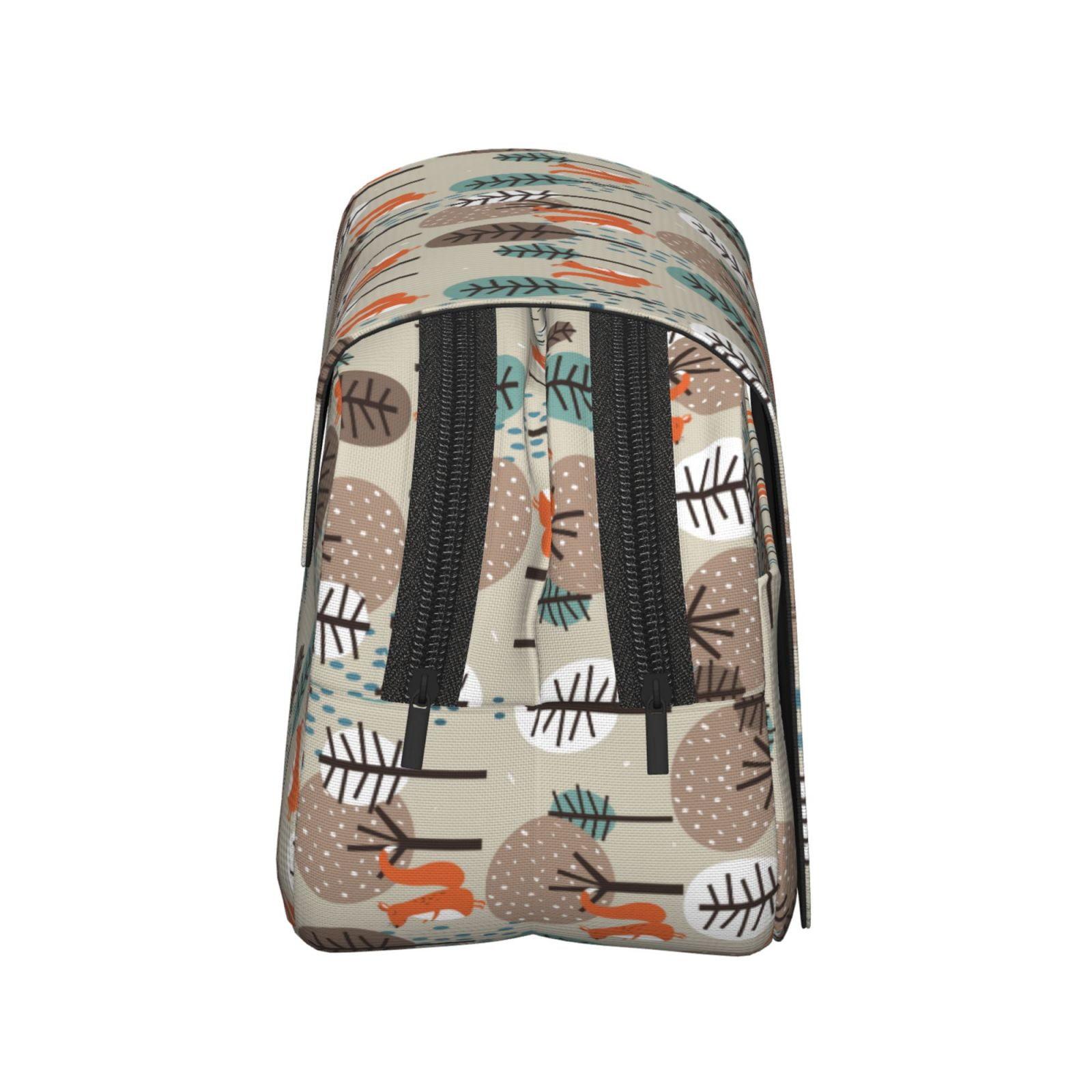 Rateoe Squirrels and Trees Pattern Double Clamshell Pen Case, Storage Organizer with Two Zipper Compartments– Holds Up to 50 Pencils & Pens