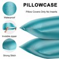thumbnail image 5 of Turquoise Ombre Throw Pillow Covers 24x24 Inch Set of 2, Farmhouse Teal Gradient Modern Art Waterproof Outdoor Pillow Covers, Decorative Cushion Pillowcases for Couch, Sofa, Bed, Garden, Patio, 5 of 9