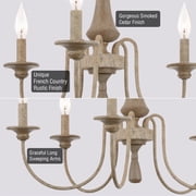 Kira Home Sherbrooke 24 French Country Rustic 5-Light Candle Chandelier