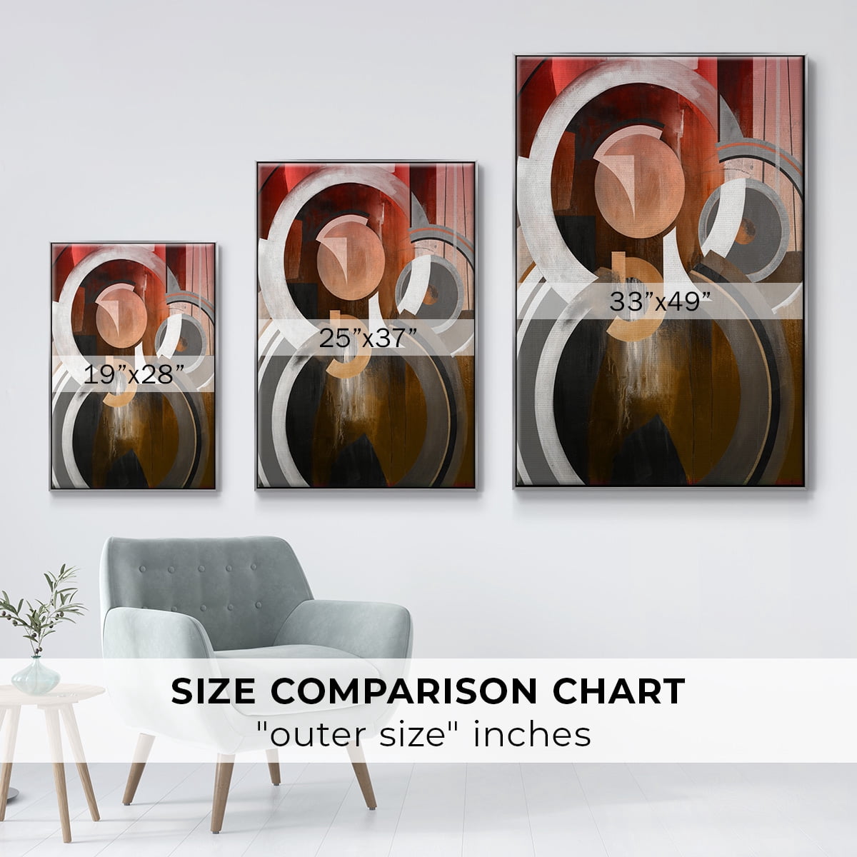 Focal Framed Premium Gallery Wrapped Canvas - Ready to Hang - 25 x 37 - Silver Floating Frame