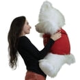 thumbnail image 4 of Happy Valentines Day Giant White 36 inch Teddy Bear Soft, Wears Removable T-Shirt to Celebrate Vday, 4 of 6