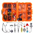 thumbnail image 2 of 213pcs Fishing Accessories ,Including Hooks, Bass Casting Sinker Weights, Fishing Swivels Snaps,Sinker Slides,Fishing Set with Box Orange, 2 of 5