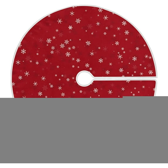 FMSHPON Red Snowflake Xmas Christmas Tree Skirt Stand Mat for Holiday Party Decoration Indoor Outdoor 36 inches