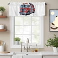 thumbnail image 3 of Red Fire Truck Cartoon Car Valances for Windows,Kitchen Valance Rod Pocket Short Curtain, Modern Minimalist Style Valance Curtain Window Valances for Bedroom Bathroom Living Room 60x18in, 3 of 9