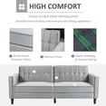 thumbnail image 5 of HOMCOM Sofa Bed w/ Reclining Split Back & Rubber Wood Legs, Light Gray, 5 of 9