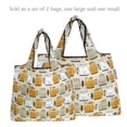 thumbnail image 3 of Wrapables Large & Small Foldable Tote Nylon Reusable Grocery Bags, Set of 2, Cat Food, 3 of 6