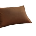 thumbnail image 4 of Funda de almohada individual estándar de color sólido suave 100 % algodón, 12 colores disponibles, 1 par café, 4 of 8
