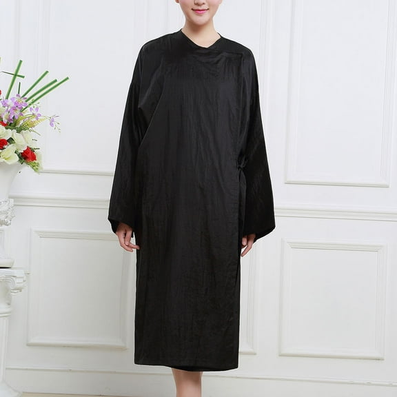 LOLIPPYY Black Barber Shop Apron for Hair Cutting and Dyeing Comfortable Waterproof Fabric 1Pc