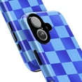 thumbnail image 2 of Blue Checkerboard Phone Case, Stylish Grid Pattern iPhone Cover, Unique Artistic Protective Case for iPhone 17 16 15 14 13 12 11 Pro Plus Mini, 2 of 6