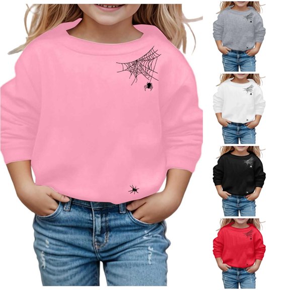 Vividxx Sweatshirts For Girls Long Sleeve Soft Sweatshirt Halloween Cute Crewneck Pullovers Top For Kids Classic 6-7 Years