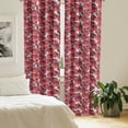 thumbnail image 3 of Ambesonne Floral Window Curtains, Vibrant Roses Bouquet, Each 28" W x 84" L, Purple Pink Red, 3 of 5