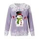 thumbnail image 5 of Puntoco Mujer Otoño e Invierno Casual Navidad Muñeco de nieve Impreso Cuello redondo Manga larga Jersey Blusa Sudadera tops Puntoco Puntoco-409, 5 of 6