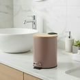 thumbnail image 7 of Cappuccino Trash Can with Bamboo Lid and Pedal, 2.5L Capacity, 7 of 7