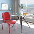 thumbnail image 5 of LeisureMod Murray Mid-Century Modern Dining Chair - Transparent Red Acrylic, Ergonomic Design, Stackable, 5 of 9