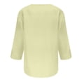 thumbnail image 5 of nerohusy 3/4 Sleeve Shirts for Women,Womens 3/4 Sleeve Blouses Casual Loose Fit Solid Color Button V Neck Tops Ladies Three Quarter Length Sleeve T-Shirts,Khaki,XXL, 5 of 5