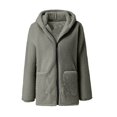 thumbnail image 5 of WTOBBY Women's Oversized Zip Up Hoodie with Fleece Lining, Long Sleeve Pullover Sweatshirt for Fall, Casual and Comfortable Jacket Style,Green S, 5 of 5