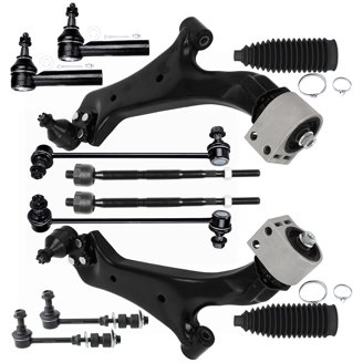 12pc Front Lower Control Arm & Ball Joint Kit For 2004-2009 Prius – Greasable, Bolt-On