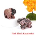 thumbnail image 3 of Estatua de elefante de la suerte de 1,5 pulgadas, Aventurina verde, amatista, piedra de cristal de cuarzo, estatuilla de Feng Shui de la fortuna, animales, decoración artesanal de chakras, 3 of 5