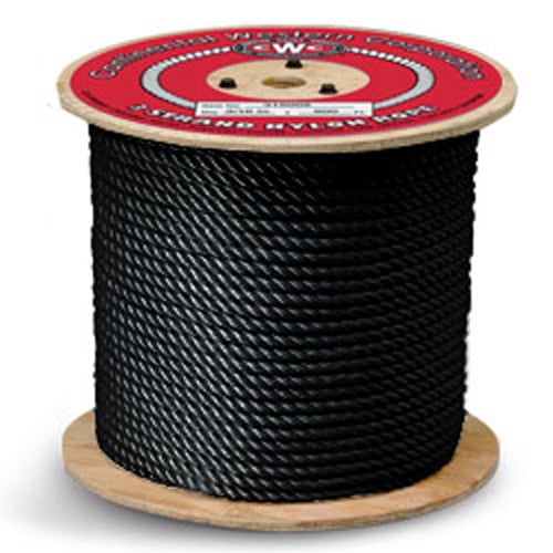 CWC 3Strand Nylon Rope 3/8" x 600 ft., Black