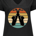 thumbnail image 4 of Inktastic Saxophone Music Vintage Band Women's Plus Size V-Neck T-Shirt, 4 of 5