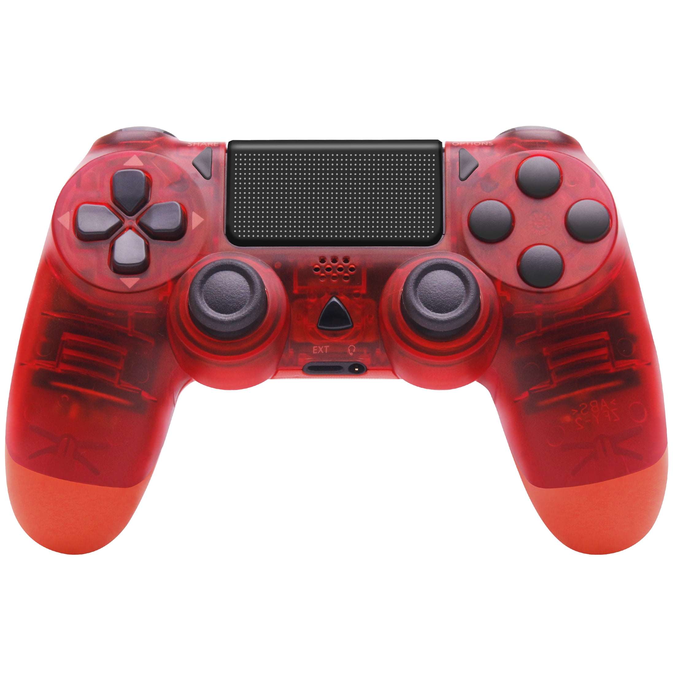 Wireless Controller for P4, Remote Game Joystick Compatible with PS-4/PS-4 Slim/PS-4 Pro/PC, Red Crystal