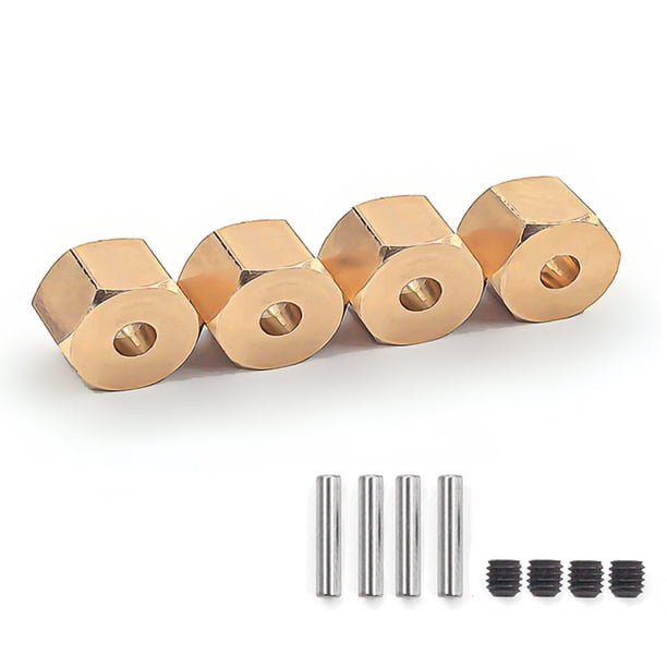Combinadores, Rueda Hex Hub Brass Heavyer 4PCS 8MM Reemplazo para 1/10 Axial SCX10 90046 RR10 RGT 86 Tomshoo 8 mm