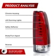 thumbnail image 2 of C-Bar LED Red Tail Lights Set For 88-99 Chevy GMC C10 C/K Silverado Tahoe Sierra, 2 of 10