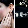 thumbnail image 3 of Rosec Jewels Certified Moissanite Solitaire Stud Earrings for Women - 6X8 mm - D-VS1 Quality - with Screw Back - Ready to Gift, 925 Sterling Silver, 3 of 7