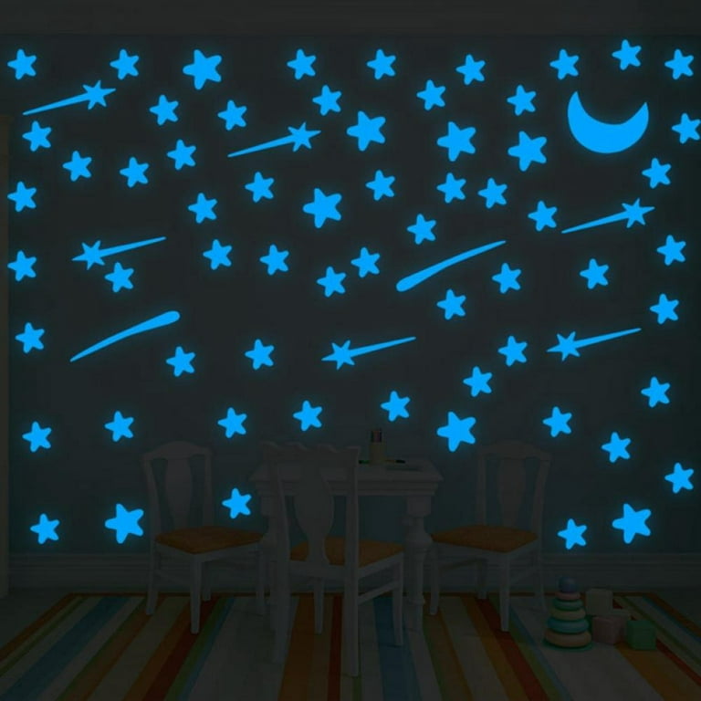 GloCarnival Realistic Glow in The Dark Stars and Moon, 500pcs Glow Stars  and Shooting Star, Adhesive Glow Stars for Kids Bedroom,Luminous