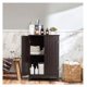 thumbnail image 2 of 2 Pack Freestanding Storage Cabinets with Double Doors and Shelves, Wooden Home Storage Cabinets for Living Room Bathroom, Brown,Negro, 2 of 4