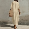 thumbnail image 6 of Tumotour Summer Tank Dress For Women'S V-Neck Short Sleeve T-Shirt Dress Straight-Line Dress, 6 of 8
