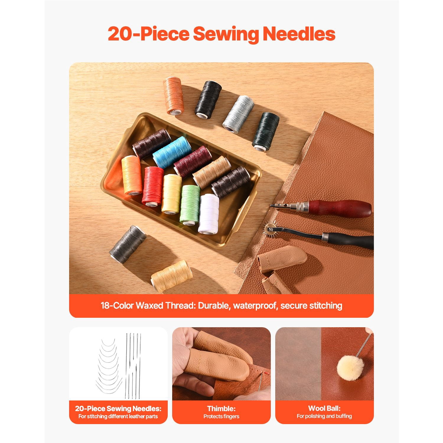 Leather Working Tools Kit, 92 PCS Leather Craft Tools with Portable Leather Storage Bag, Engraving Punching Sewing Stamping Sanding Tools, Ideal for Beginners DIY Enthusiasts and Professionals