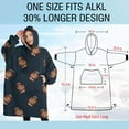 thumbnail image 4 of Oversized Wearable Blanket Hoodie,Dark Blue Football Repeat Pattern Sherpa Blanket Hoodie with Super Pockets,Super Warm Fuzzy Pullover for Women & Men, 4 of 6
