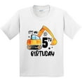 thumbnail image 3 of Inktastic Construction Truck It's My 5th Birthday Youth T-Shirt, 3 of 5