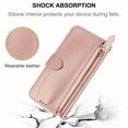 thumbnail image 5 of Nalacover for iPhone 13 Pro Max Zipper Wallet Case with Card Slots Holder Kickstand Magnetic Clasp Flip Folio Case, Luxury PU Leather Shoulder Strap Wristlet Handbag Crossbody Shockproof Cov, Rosegold, 5 of 8