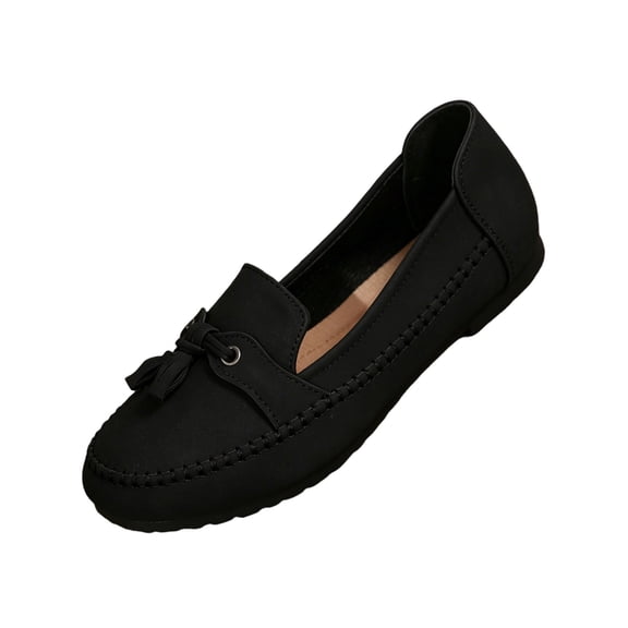 LTTVQM Womens Loafers Business Casual Flats Shoes Slip On Comfortable Lightweight Penny Loafers Work Office Driving Flats Dress Shoes Black 40(US-8)