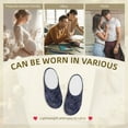 thumbnail image 7 of Fotbe Watercolor Indigo Pattern Women's Fuzzy Curly Fur Memory Foam Loafer Slippers Indoor Outdoor Slippers Winter Home Shoes-44/45, 7 of 7