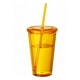 thumbnail image 4 of 4 Uds 450ml tapa plana taza de paja cubierta transparente taza de té de la leche taza de café para el hogar taza de plástico de doble capa taza de agua para beber (color aleatorio) JAMW Sencillez, 4 of 5