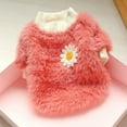thumbnail image 2 of Small Dogs Clothes for Winter Dog Dog Clothes for Small Dogs Sweaters Girl Dog Clothes Winter Coats for Small Hoodies for Small Dogs Dogs Girl Daisy Style Plush Round Neck Flowers Sweater D, 2 of 7
