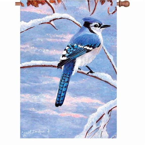 Premier House Size Flag - Winter Blue Jay