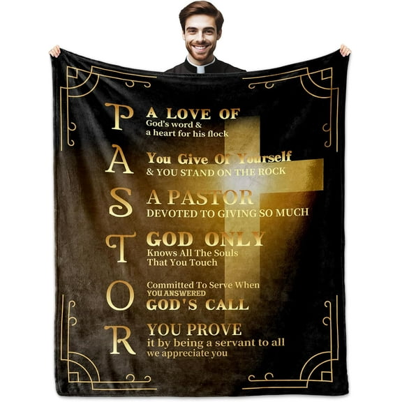 Pastor Gifts, Gifts for Pastor, Pastor Appreciation Gifts, Pastor Gifts for Men Blanket 60"x50", Gifts for Pastor Appreciation, Religious Gifts for Pastors, Pastor Birthday Gifts