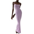 thumbnail image 1 of Txlixc WFaldas largas de tirantes de verano para mujeres, faldas de lazo cuadrado de pasta sólida para clubes de fiestas Txlixc moda, 1 of 8