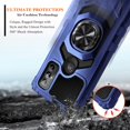 thumbnail image 4 of Nagebee Phone Case Compatible for Motorola Moto G Play (2023) with Tempered Glass Screen Protector, Full-Body Protective [Military-Grade] Magnetic Car Mount Ring Holder Heavy-Duty Cover (Blue), 4 of 7
