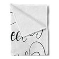 thumbnail image 2 of Saying Soft Flannel Fleece Throw Blanket, Inspirational Text with Modern Romantic Calligraphy Design and Swirls, Cozy Plush for Indoor and Outdoor Use, 50" x 60", Black and White, by Ambesonne, 2 of 5